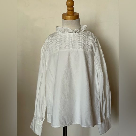 Janie and Jack | White Pintuck Ruffle Collar Blouse | 8 - Picture 3 of 16